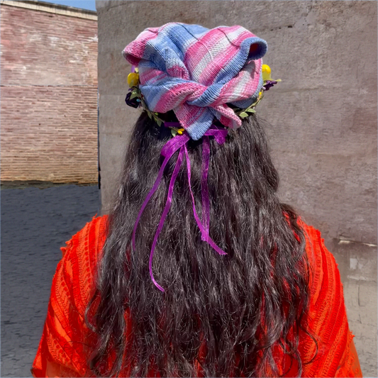 El Yapımı Batik Desenli Örgü Bandana | Baharlık