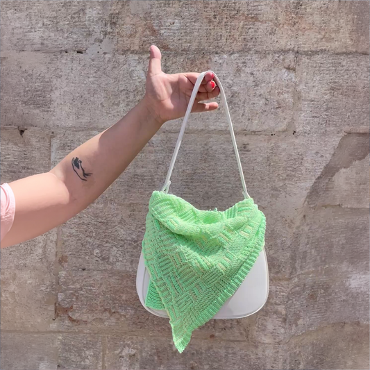 El Yapımı Örgü Oyunlu Triko Bandana | Yazlık