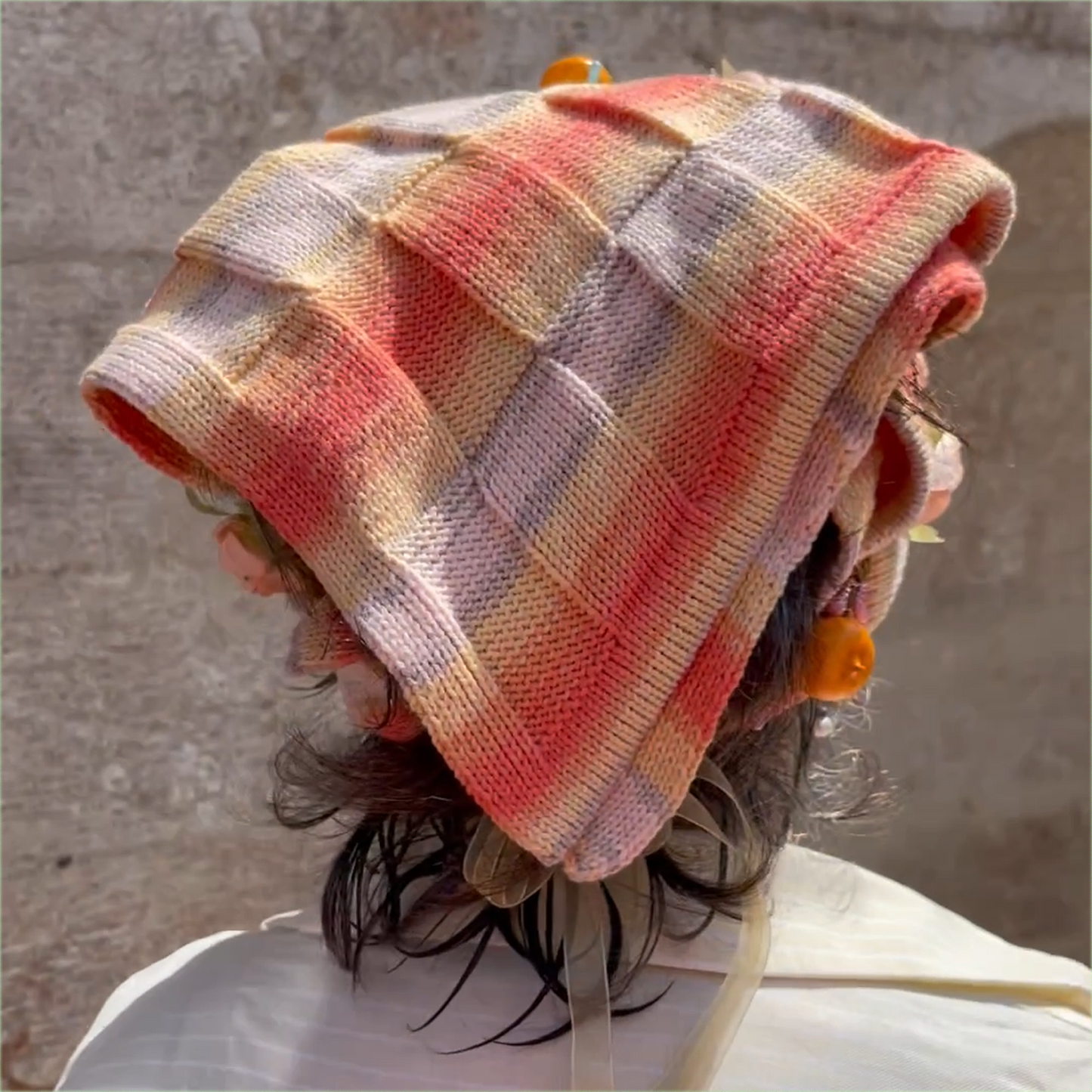 El Yapımı Batik Desenli Örgü Bandana | Baharlık