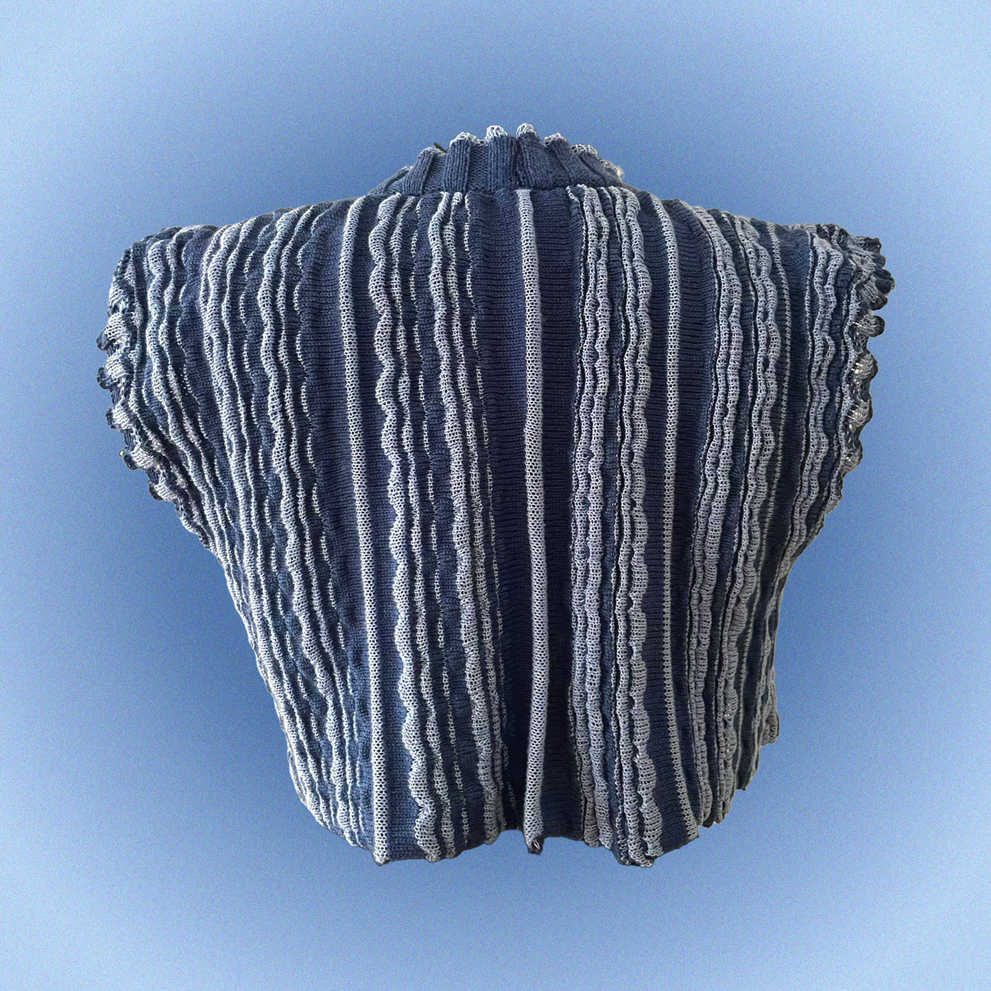 El Yapımı Deniz Dalgası Desenli Örgü Yelek | Yazlık