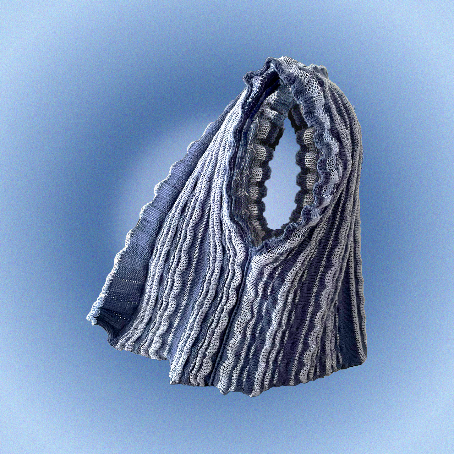 El Yapımı Deniz Dalgası Desenli Örgü Yelek | Yazlık