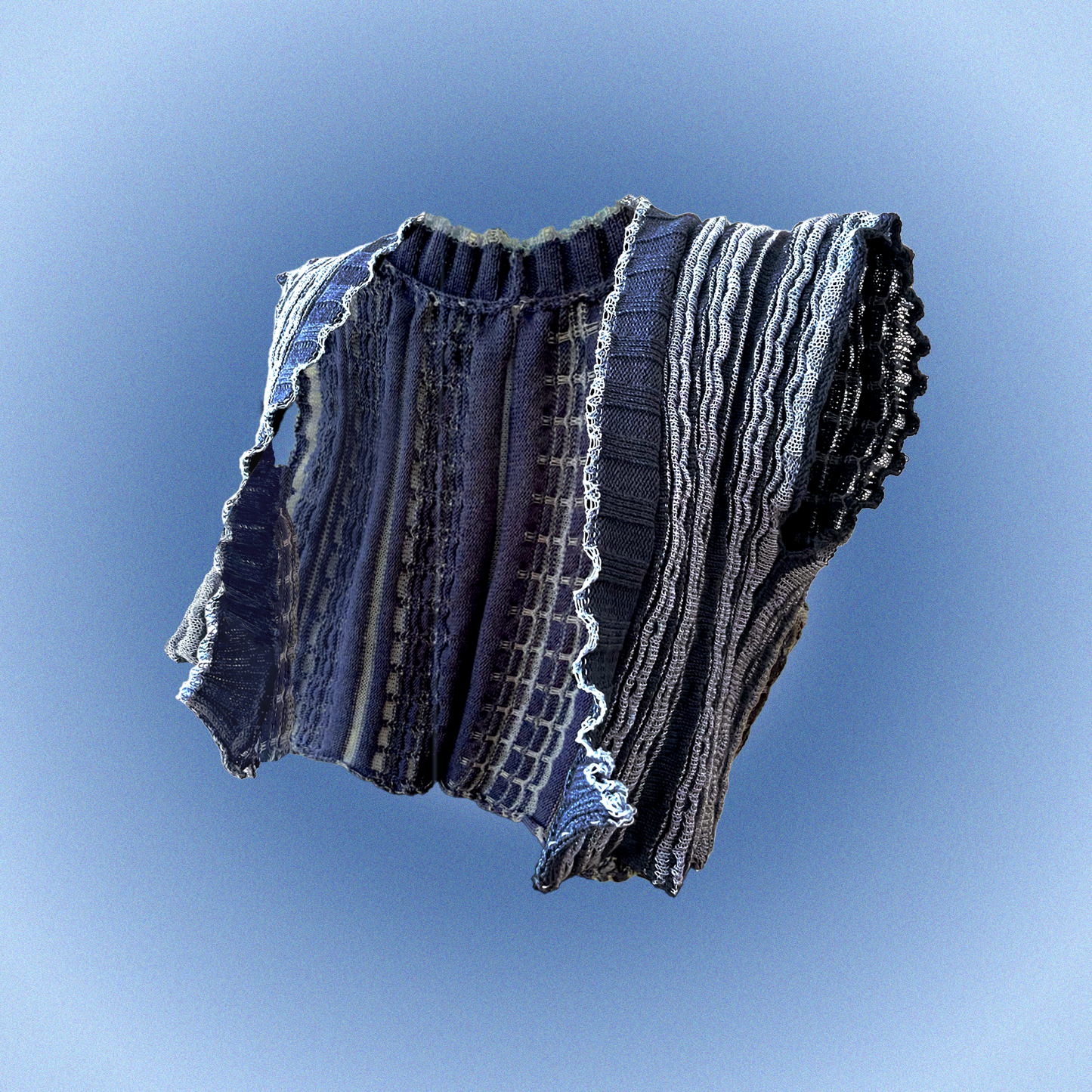 El Yapımı Deniz Dalgası Desenli Örgü Yelek | Yazlık